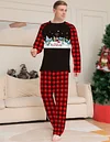 Family Christmas Home Plaid Letter Printed Parent-child Fashion Pajamas