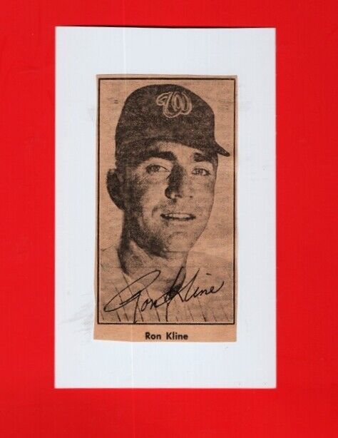 RON KLINE-WASHINGTON SENATORS AUTOGRAPHED SN Photo Poster painting ON 3X5 CARD-(d.2002)