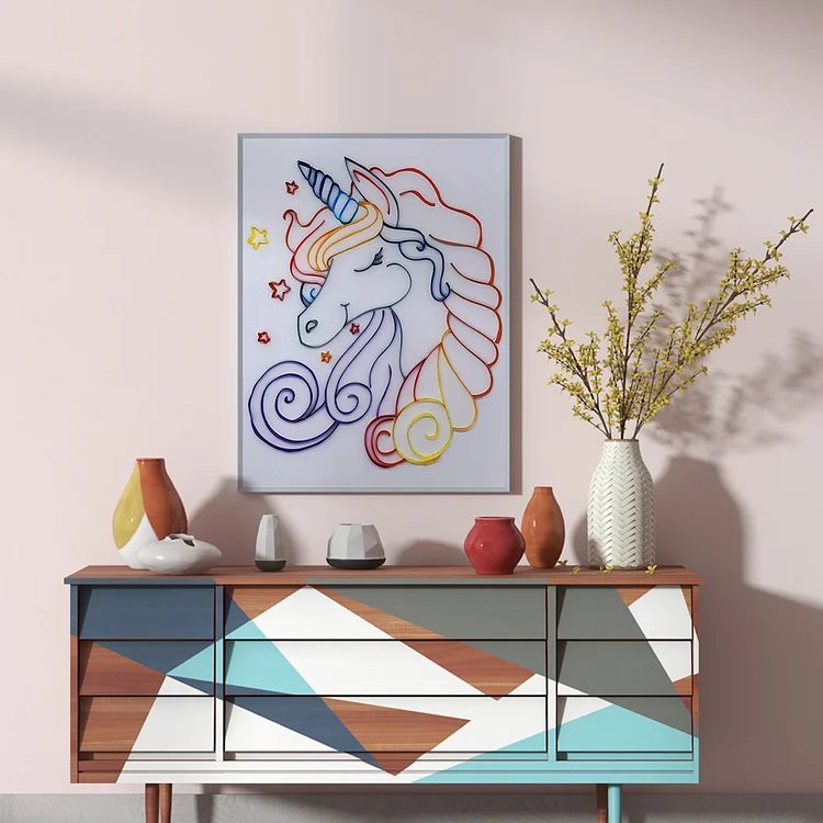 Paper Filigree Painting Kit-Unicorns