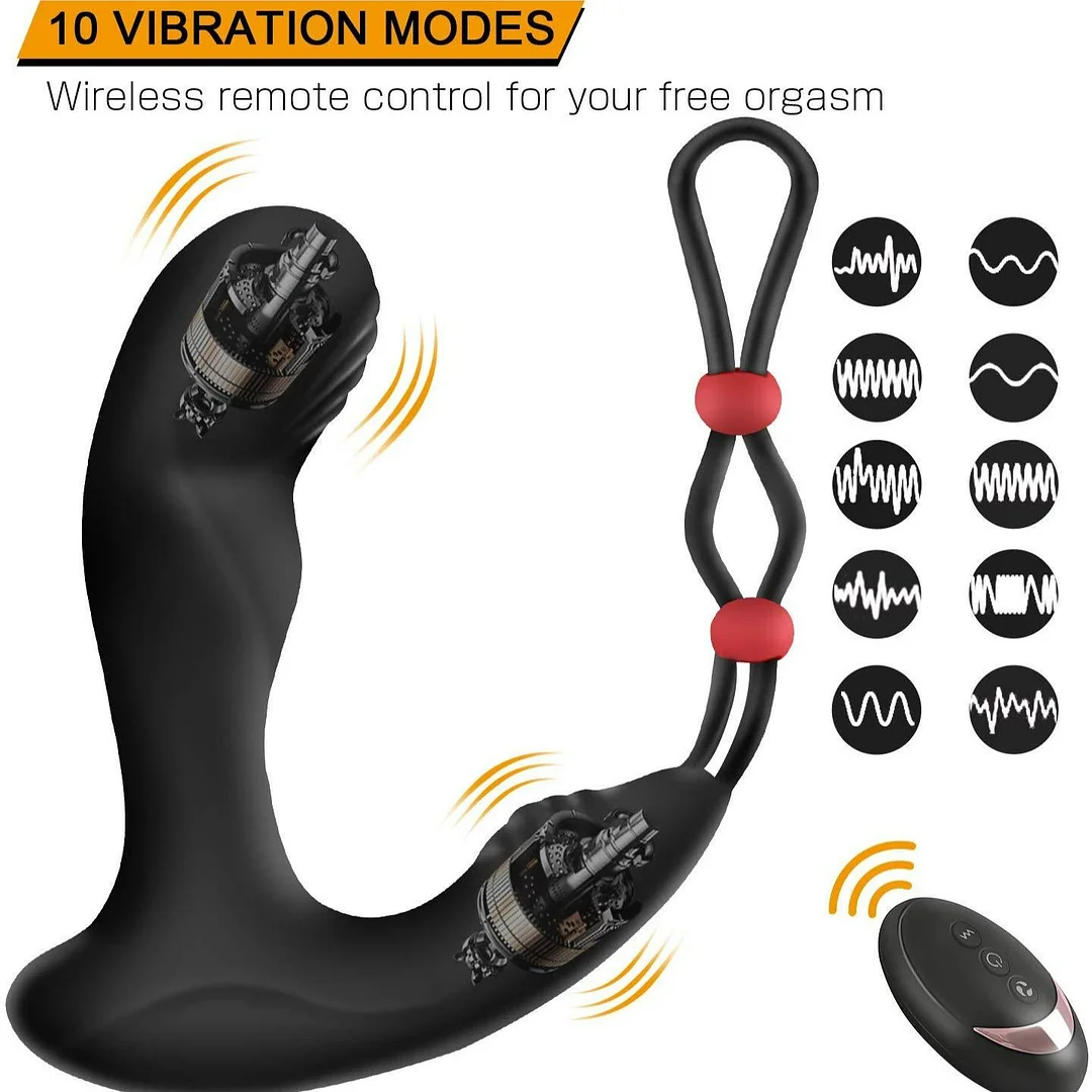 Anal Plug Remote Control Prostate Massager With 9-frequency Vibrating - Rose Toy