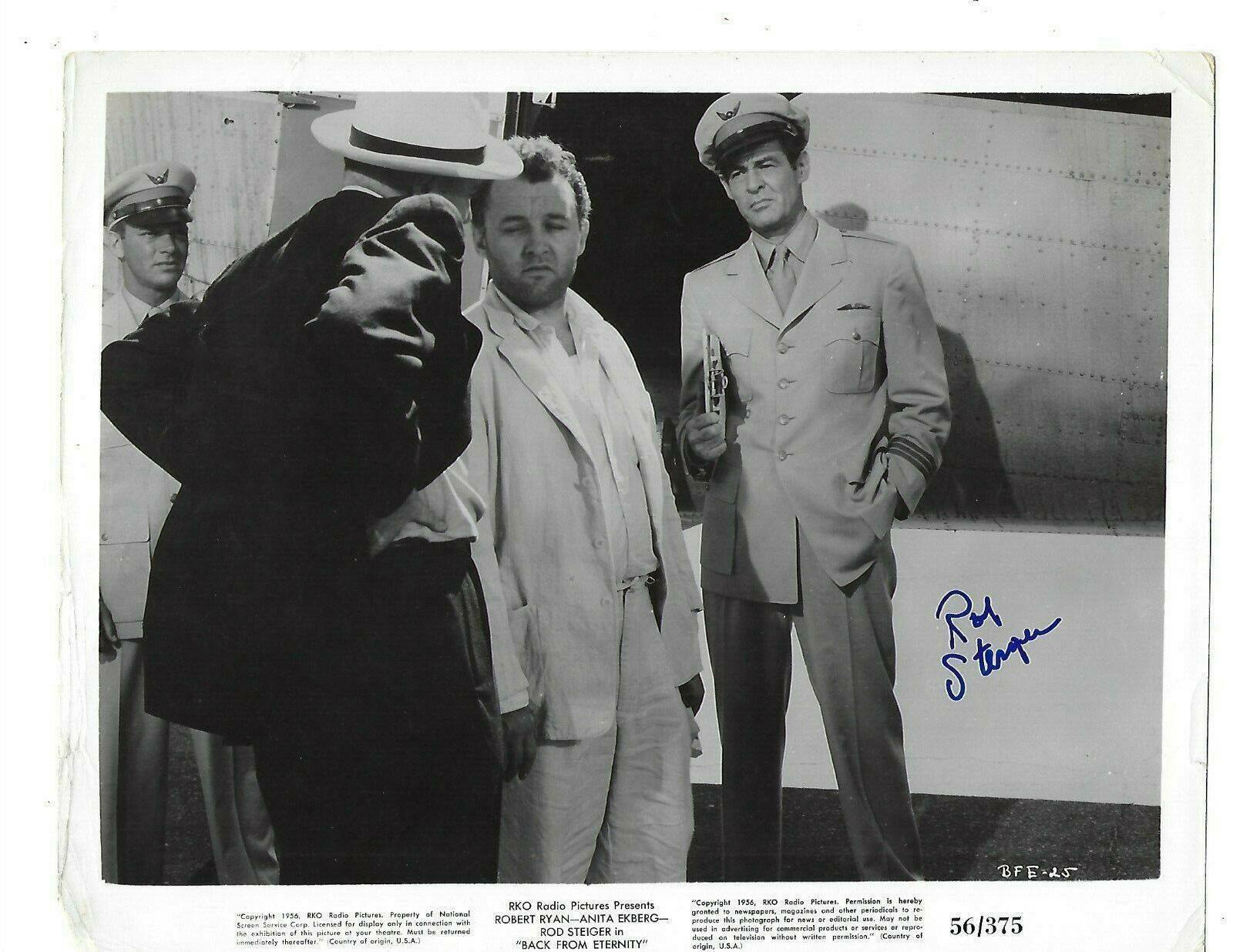 8x10 Photo Poster painting Picture HAND Autographed Signed: Rod Steiger Lobby Card vg+