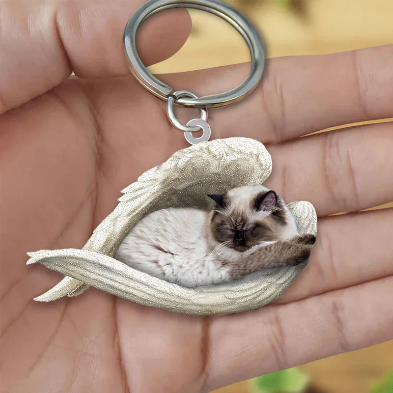 VigorDaily Sleeping Angel Acrylic Keychain Himalayan Cat