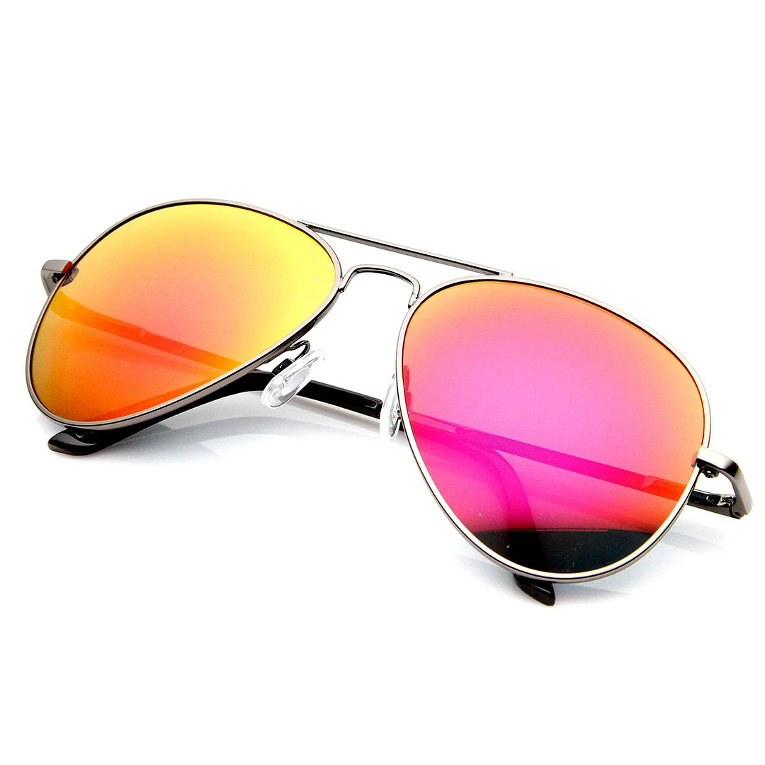 Premium Classic Metal Frame Flash Mirror Lens Aviator glasses