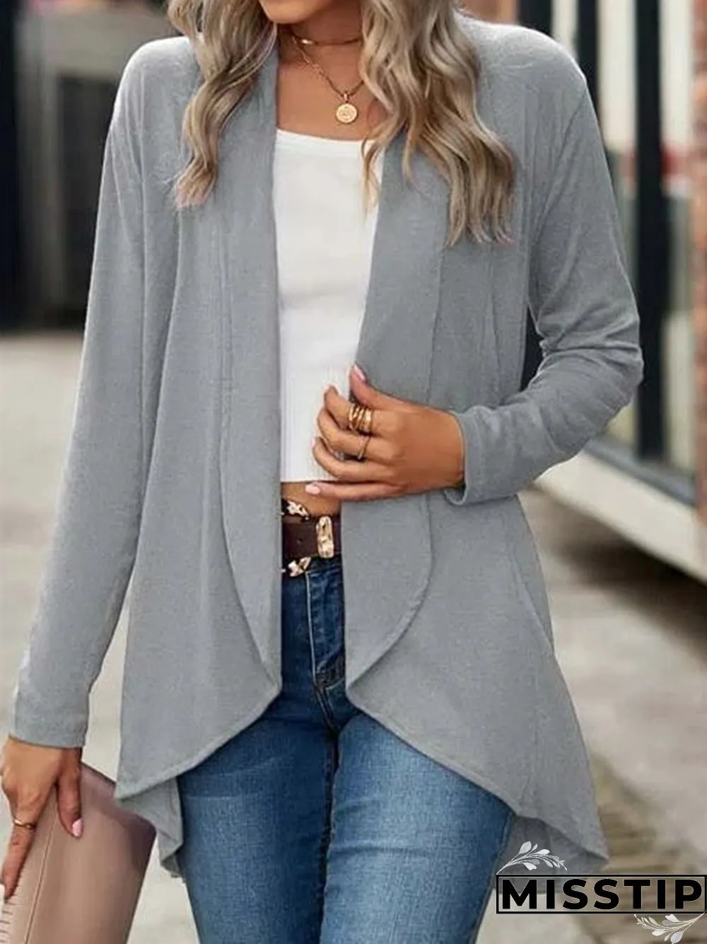 Women's Wrap Loose Casual Plain Coat