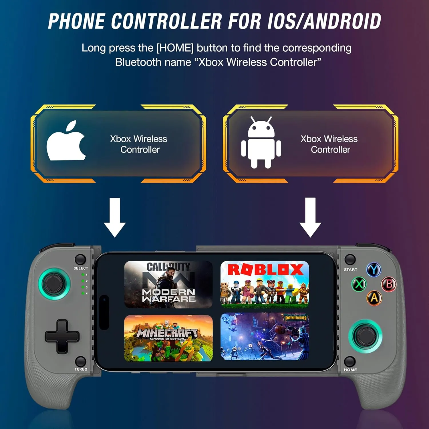 Java Phone Gamepad Mobile Game Controller for iPhone/Android Wireless gaming controller ...