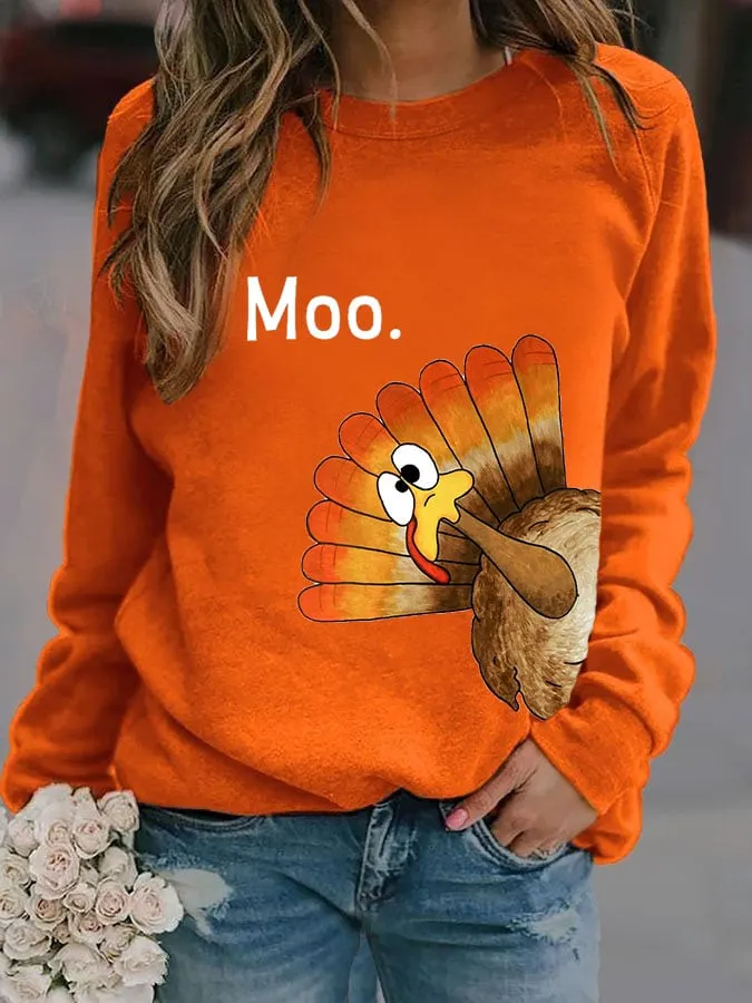 Women'S Thanksgiving Printed Sweatshirt 