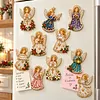 10PCS DIY Pearl Diamond Painting Christmas Fridge Magnets, Sparkling Rhinestone Refrigerator Magnet Craft Kit for Home Decor & Gifts