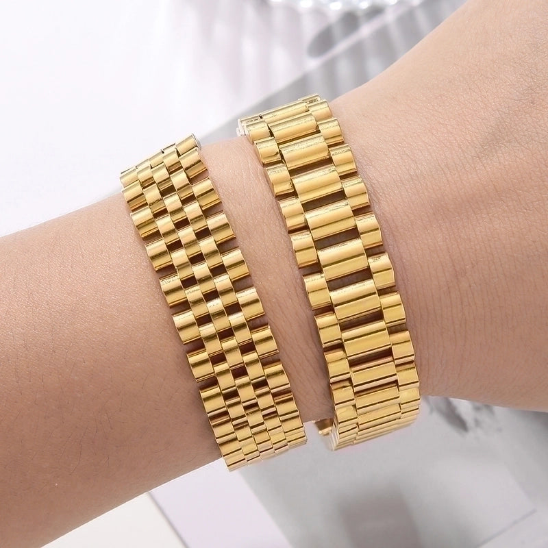 Minimalist Solid Color Titanium Steel Plating 18k Gold Plated Men's Bangle