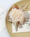 10PCS Neutral Beige Khaki Wedding Catering Bridal Groom Guests Corsage Boutonniere Wrist Artificial Flower Bouquets
