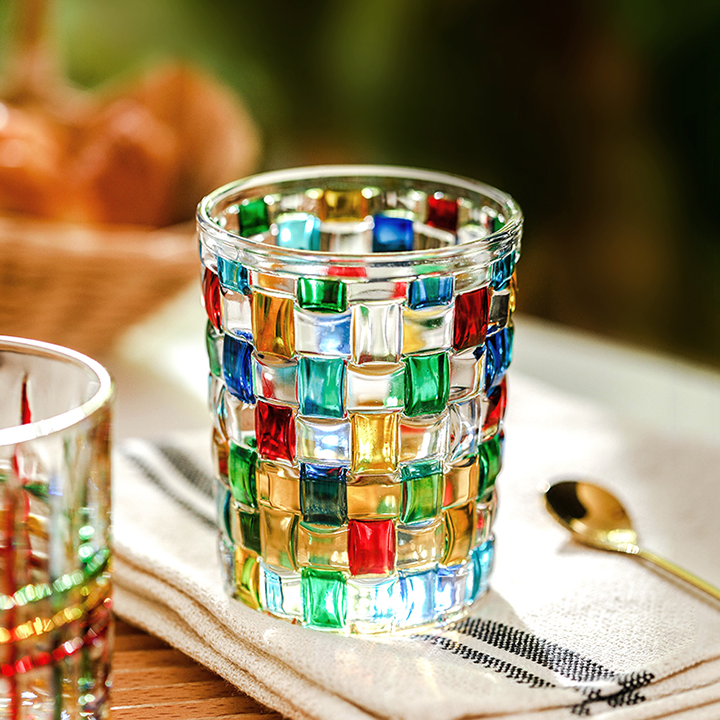 Crystal Dazzle Color Whiskey Glasses - Hand Painted Creative Glacier Design Drinking Cup CSTWIRE