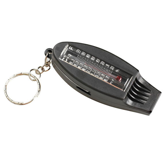 

4IN1 Compass Thermometer Whistle Magnifier Versatile with Keychain Travel, 501 Original