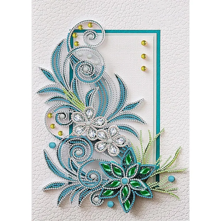Paper Quilling Blue Flower - Partial Special Shaped Drill Diamond Painting - 30x40cm(Canvas)