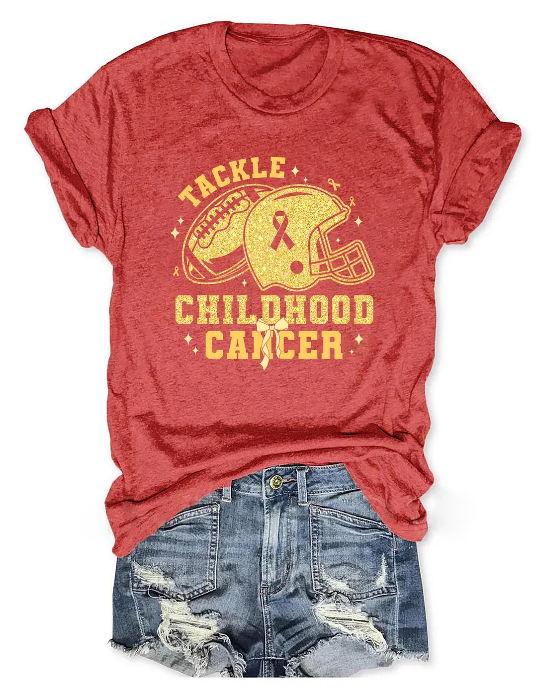 Tackle Childhood Cancer Football T-shirt