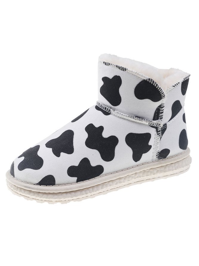 Casual Cow Pattern Plus Velvet Warm Snow Snow Boots CS563- Fabulory