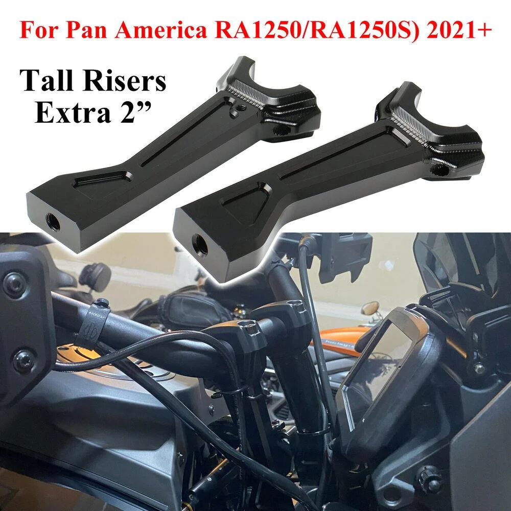 Handlebar Tall Risers For Pan America 1250/Special 2021+ Height Up Adapters 1 Pair Aluminum Mounts