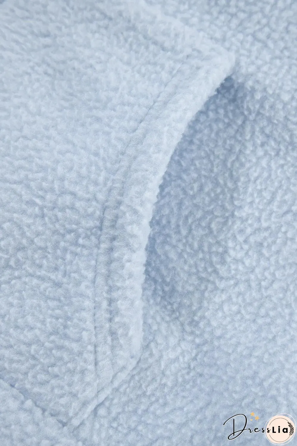 Beau Blue Cropped Sherpa Zip Up Hoodie