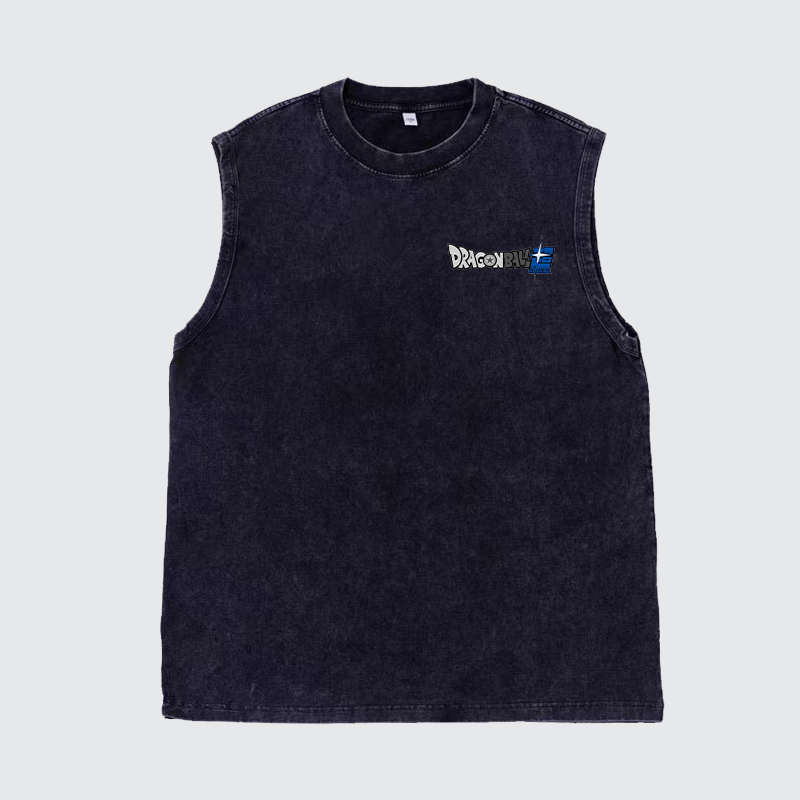 Casual Batik Washed Dragon Ball Animation Printed Fitness Tank Top