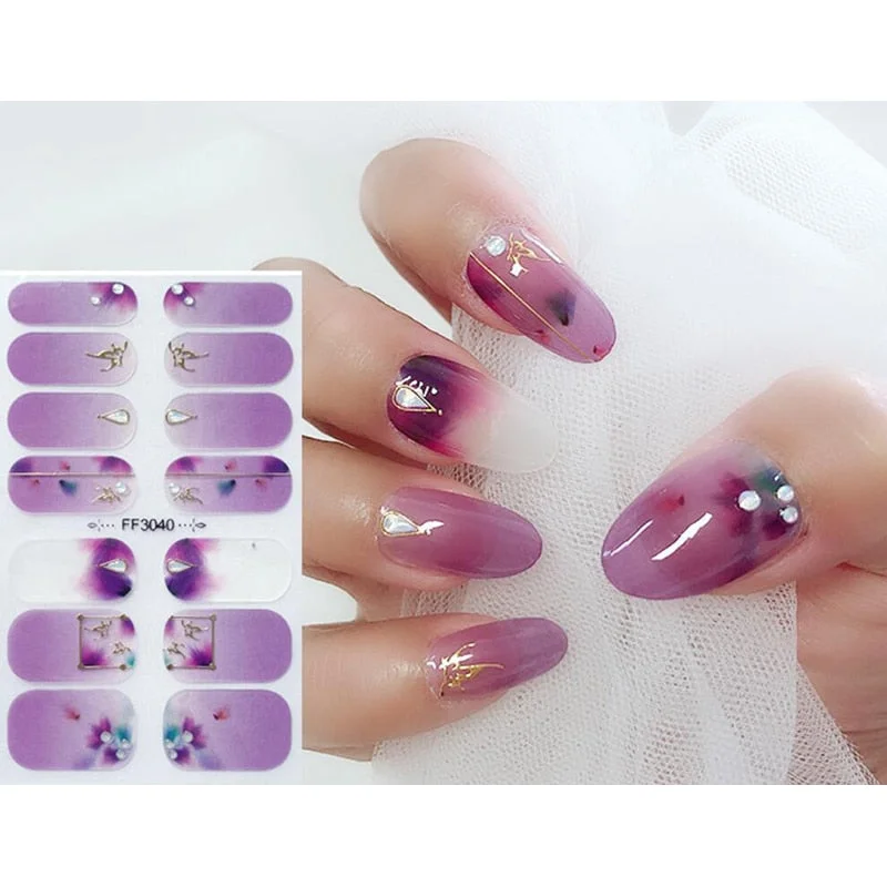 Nail Sticker Set Nails Sticker Designer Nail Stickers Designer Watercolor Style Fashion Nail Stickers Designed Nail Art Stickers