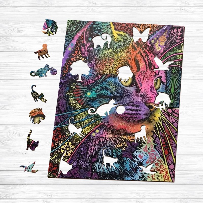 Ericpuzzle™ Ericpuzzle™Colored Cat Wooden Puzzle