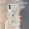 3D Handmade Sparkling Butterfly Silicone iPhone 7-14 Cases