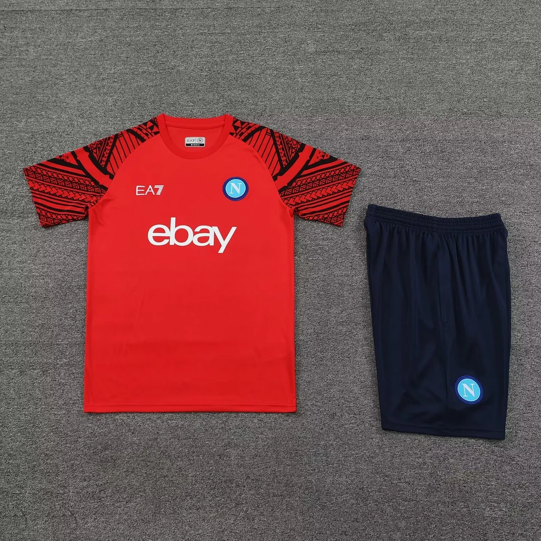 2024/2025 Napoli pre-match training Red Shirt+Shorts 1:1 Thai Quality