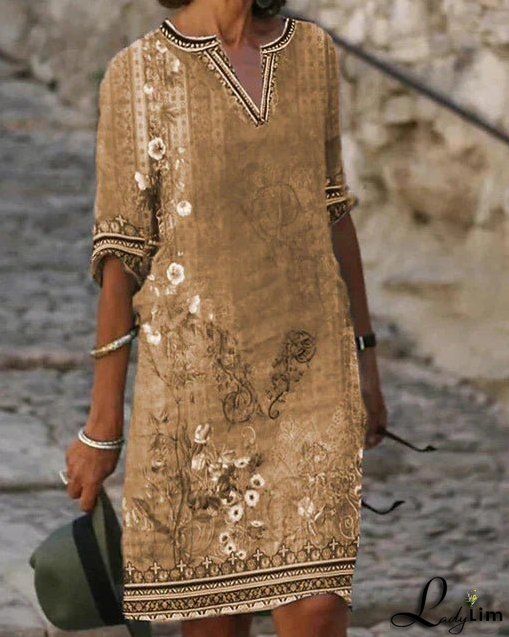 Retro mini dresses with floral print