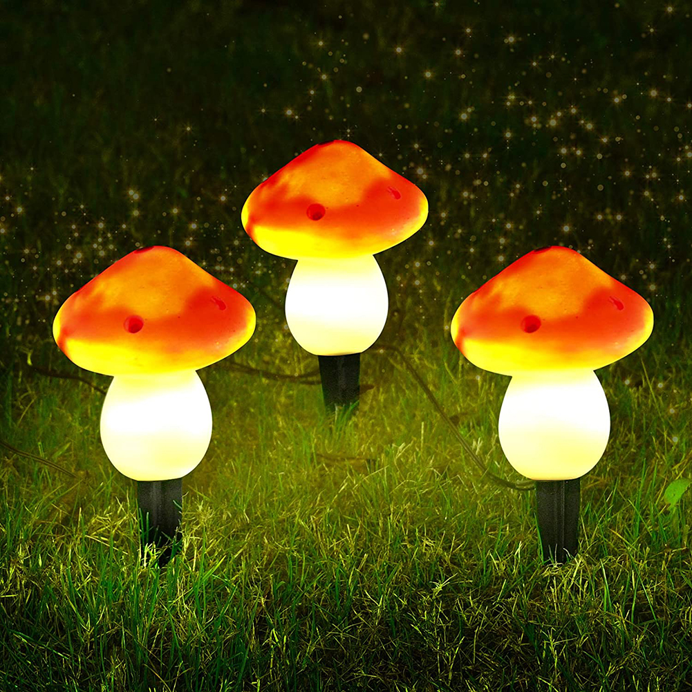 

3LED Solar Mushroom String Lights Waterproof Lawn Stake Lamp Garden Decor, 501 Original