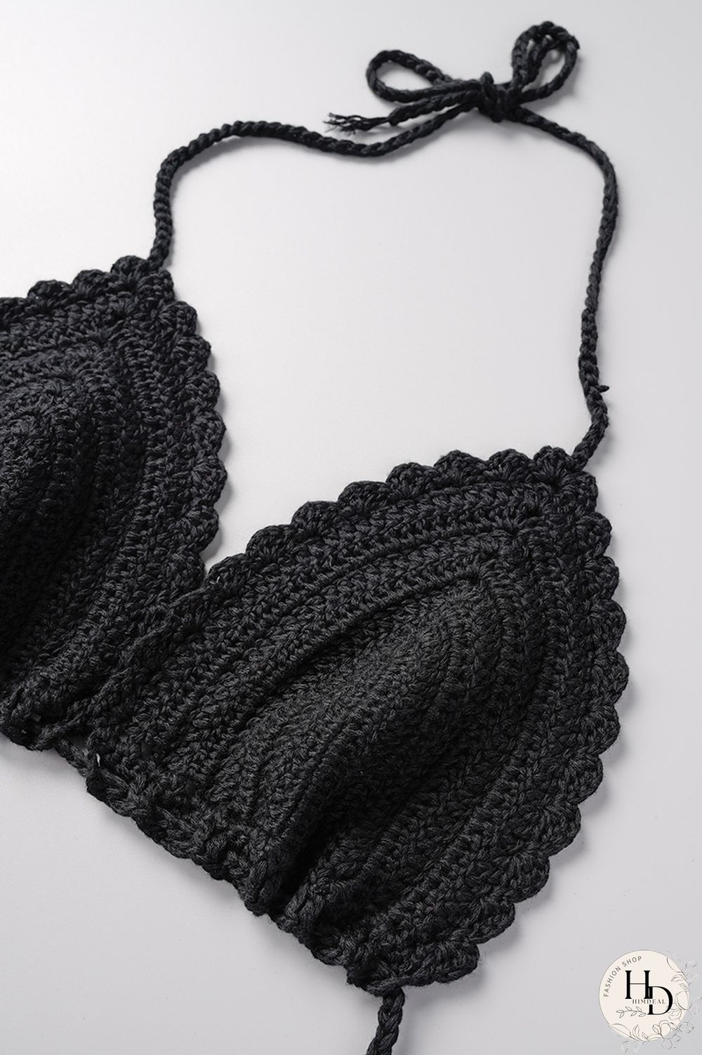 Tangerine Red Sexy Solid Hollowed Out Patchwork Halter Sleeveless Two Pieces