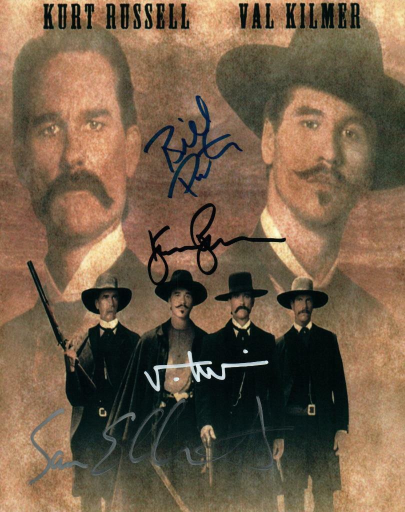 Tombstone Kilmer Elliott Paxton +1 signed 8x10 Photo Poster painting Picture autographed Pic COA