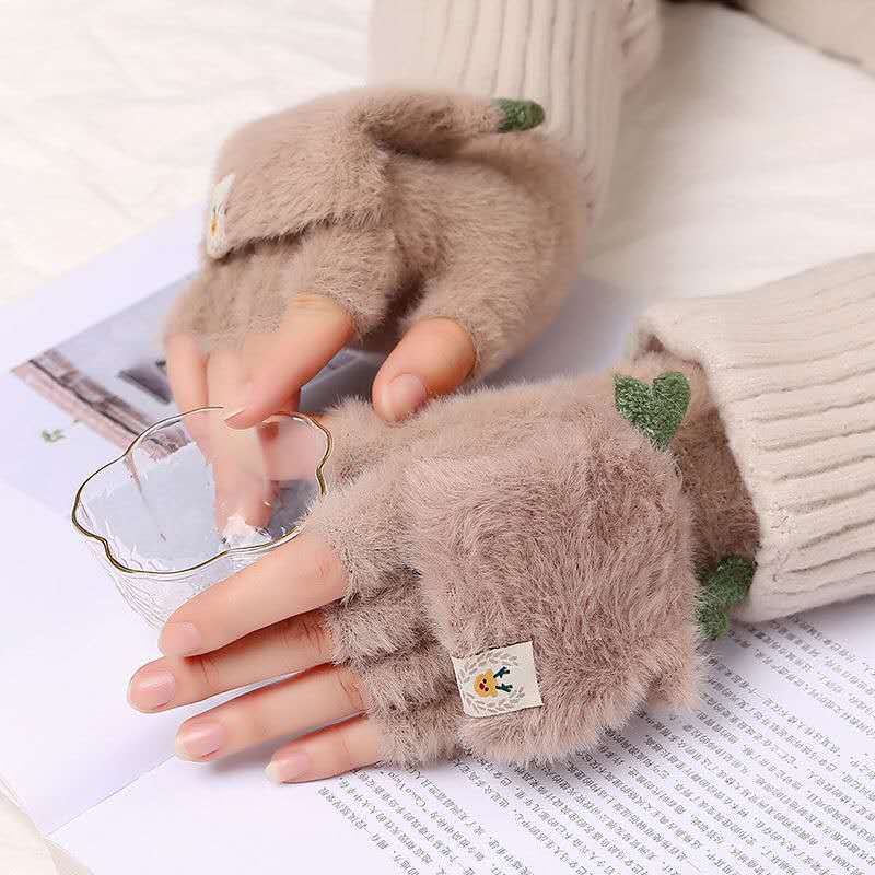 Christmas Antler Knitted Gloves Cute Touch Screen Warm Gloves