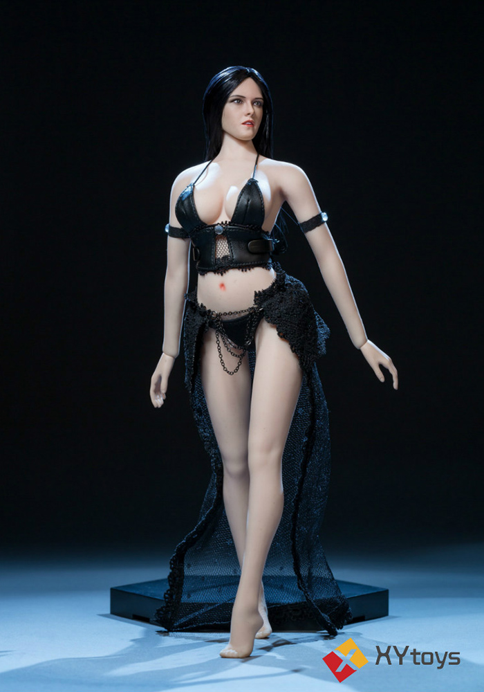 XYtoys XY003 1/6 Female Black Leather Underwear Lace Skirt Sexy Suit fit 12inch Plain Body-aliexpress