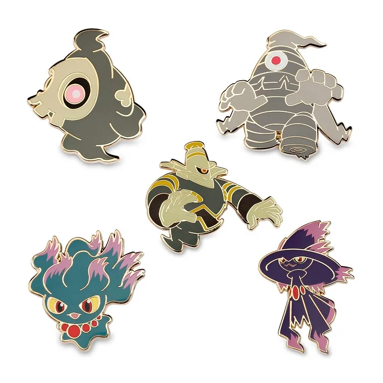 Misdreavus, Mismagius, Duskull, Dusclops & Dusknoir Pokémon Pins (5-Pack)