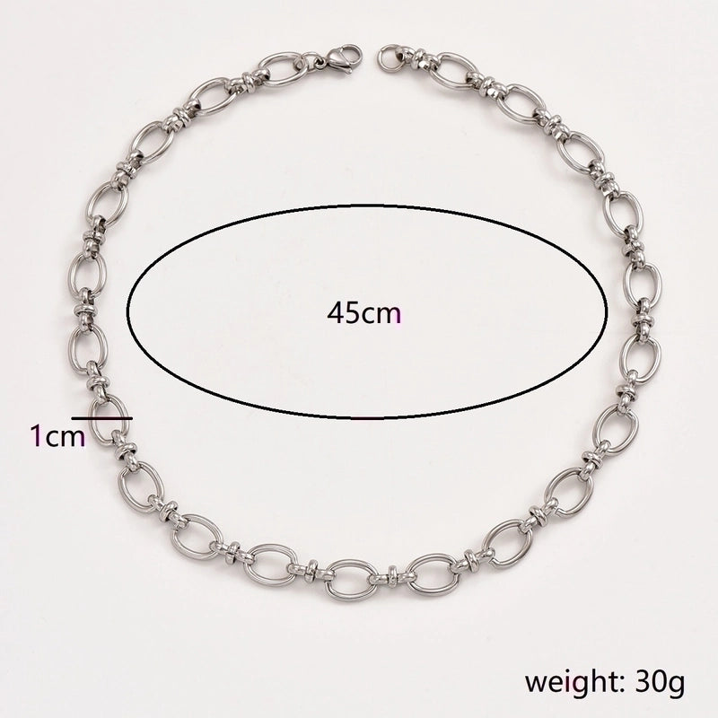 201 Stainless Steel 18K Gold Plated Hip-Hop Vacation Patchwork Plating Solid Color Necklace