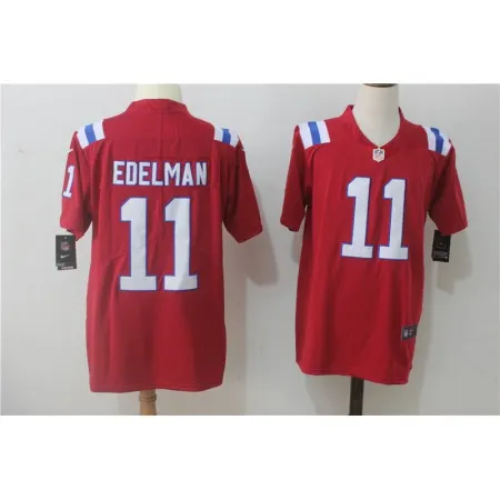 Men's  New England Patriots #11 Julian Edelman Red Alternate Stitched NFL Vapor Untouchable Limited Jersey