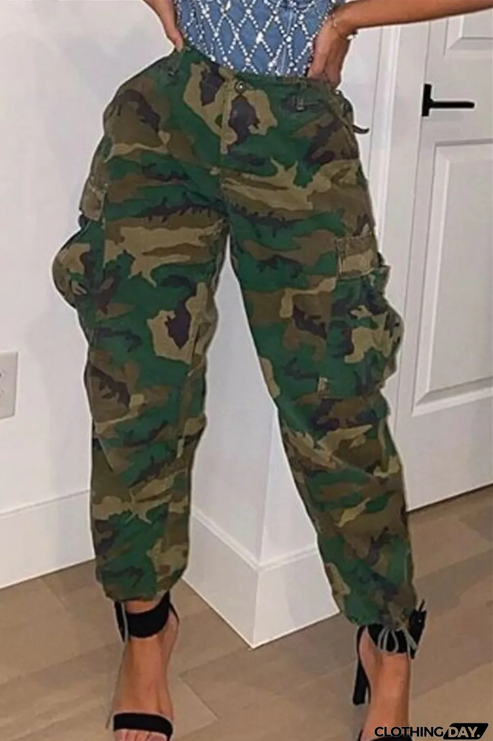 Women'S Fashion Casual Camo Cargo Pants