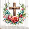 uk.everydayedeals DIY Diamond Painting Hanging Ornament - Flower Cross