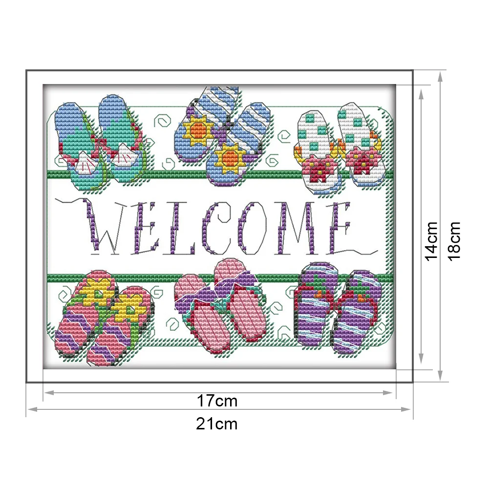 14ct Stamped Cross Stitch - Welcome(21*18cm)