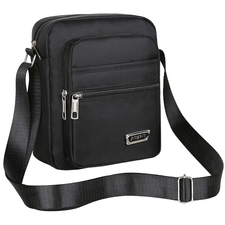 Composite Shoulder Bag Scratch Resistant Cycling Sport (4 zippers Black)