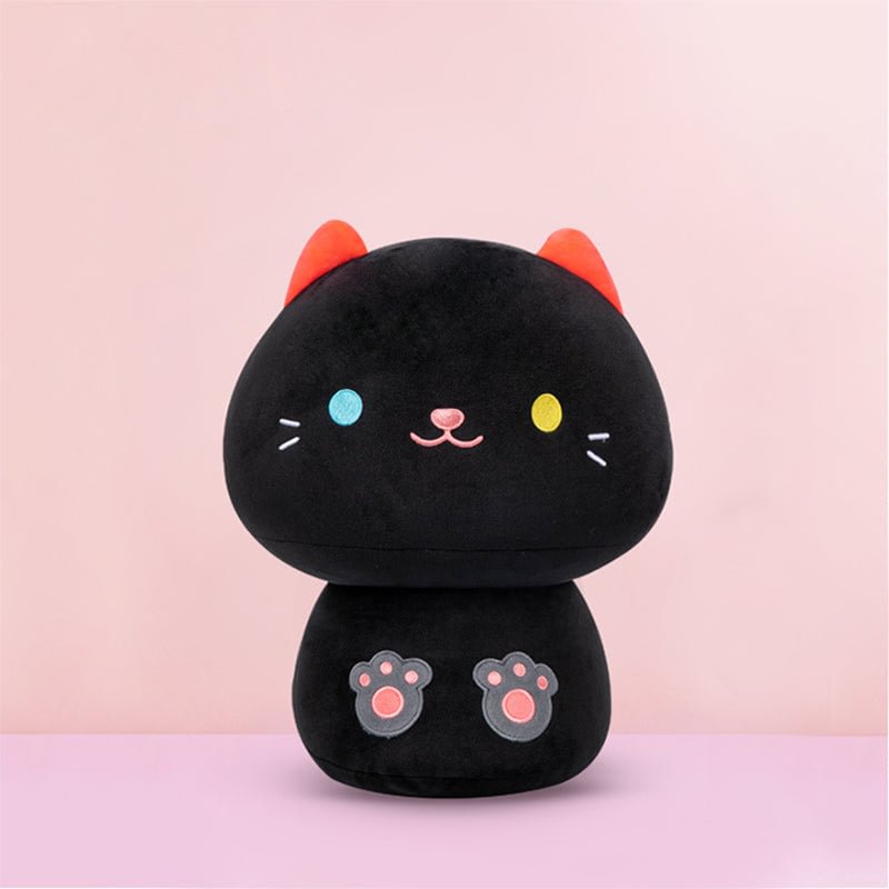Mewaii® Funny Black Cat Kawaii Mushroom Stuffed Animal Plush Squishy Toy