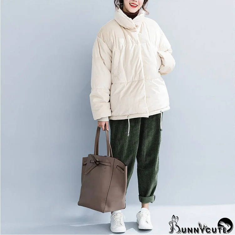 Fine nude winter parkas plus size clothing stand collar snow jackets Warm thick winter coats