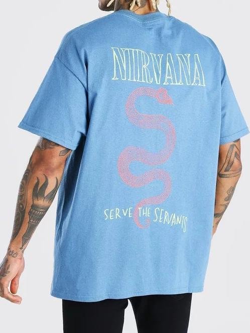 Nirvana T Shirt Mens Vintage round neck printed short-sleeved t-shirts