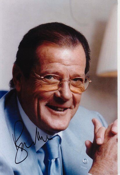 Roger Moore 1927-2017 autograph Photo Poster painting 8x12