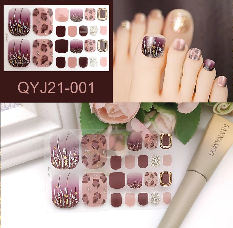 Explosions Foot Nail Stickers Summer Toenail Stickers Bronzing Imitation Diamond Nail Stickers Waterproof Foot Stickers