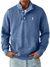 Men's Stylish Buttoned Stand Collar Sweatshirt