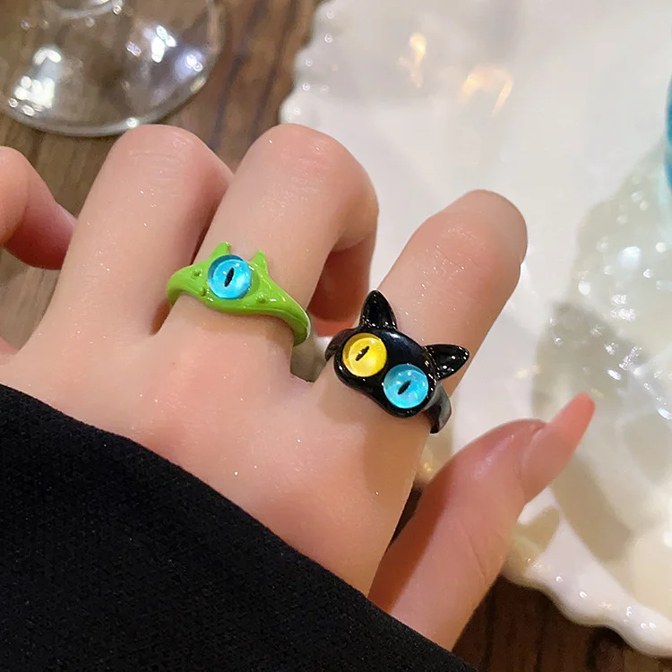 Handcrafted Gemstone Cat Ring