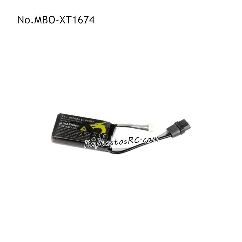 UDIRC UD1610S Piezas Batería de 7,4 V y 1600 mAh con conector XT MBO-XT1674