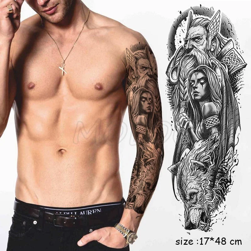 Waterproof Temporary Tattoo Sticker Jesus Virgin sister Peace Pigeon bird flower Full Arm Tatoo Flash Fake Tatto for Men Women