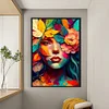 Woman Covering Face With Flowers - 11CT Stamped Cross Stitch 40*60cm/15.75*23.62in