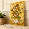 DIY Pearl Painting Sunflower Vase for Home Decor with Frame(30x20cm)