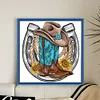 Western Cowboy Boot Hat-11CT Stamped Cross Stitch 45*45cm